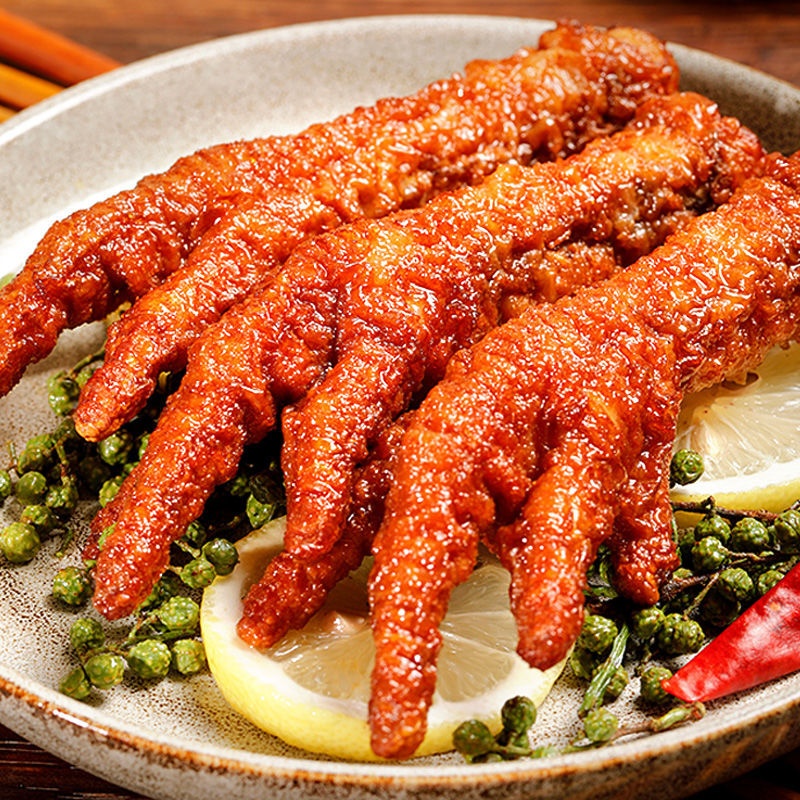 虎皮鸡爪网红卤味凤爪小吃鸡爪子批发鸡肉泡椒麻辣熟食休闲零食品参数