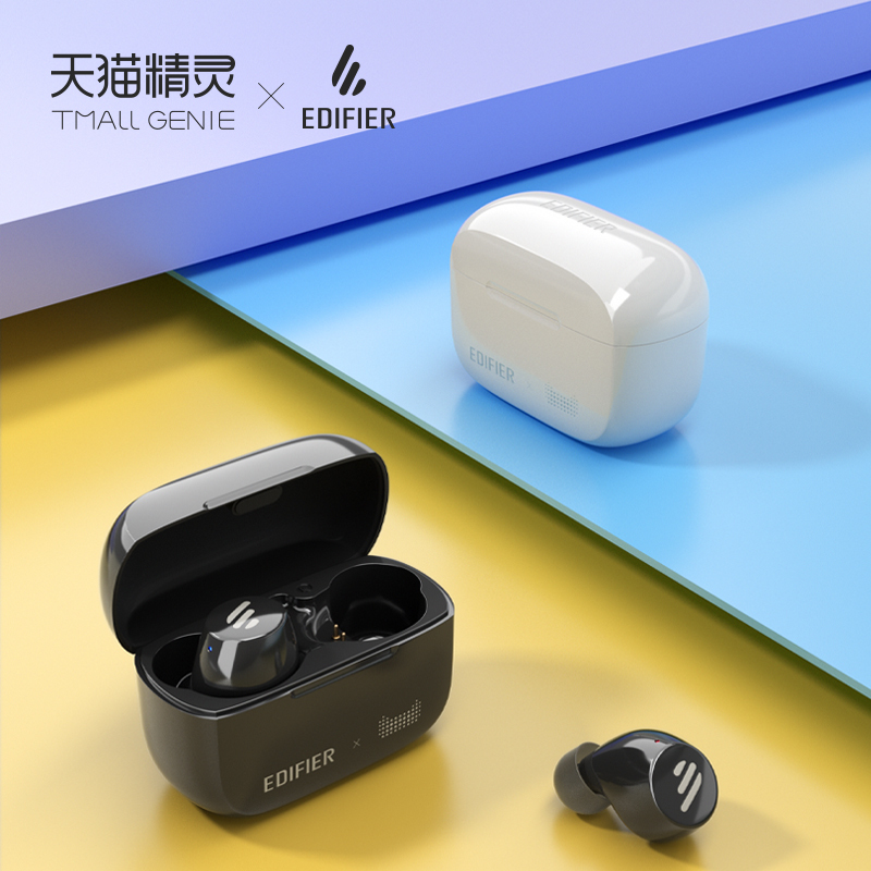 EDIFIER/漫步者 TWS A1天猫精灵定制无线蓝牙耳机运动双耳入耳式黑色