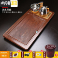 三维工匠实木茶盘功夫茶具套装家用茶台办公室排水整套全自动大号茶海一体 款式10流水茶盘