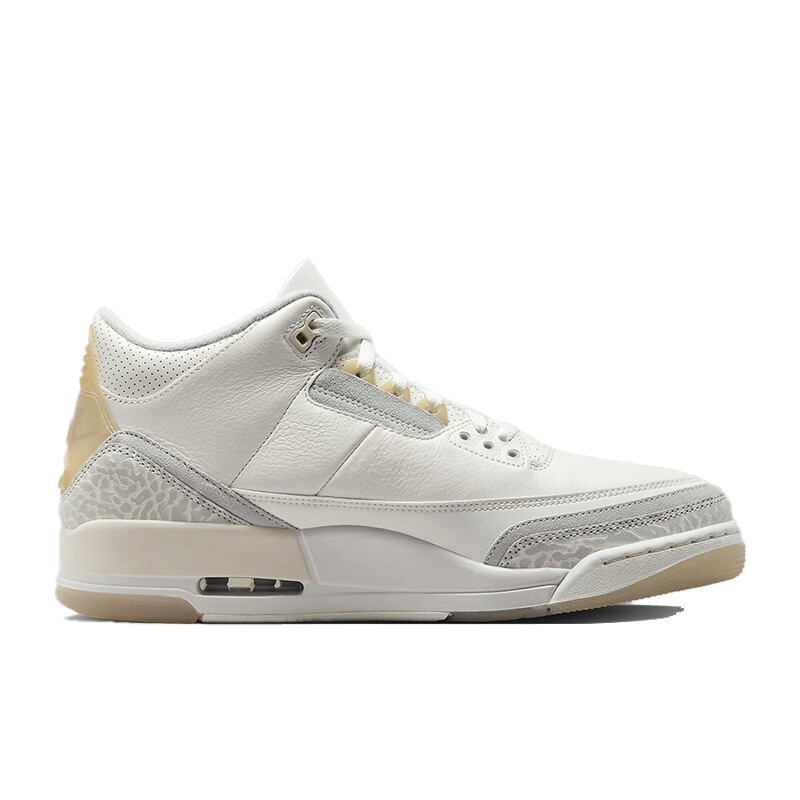 耐克男鞋airjordan3aj3白灰象牙白中帮休闲篮球鞋fj9479100