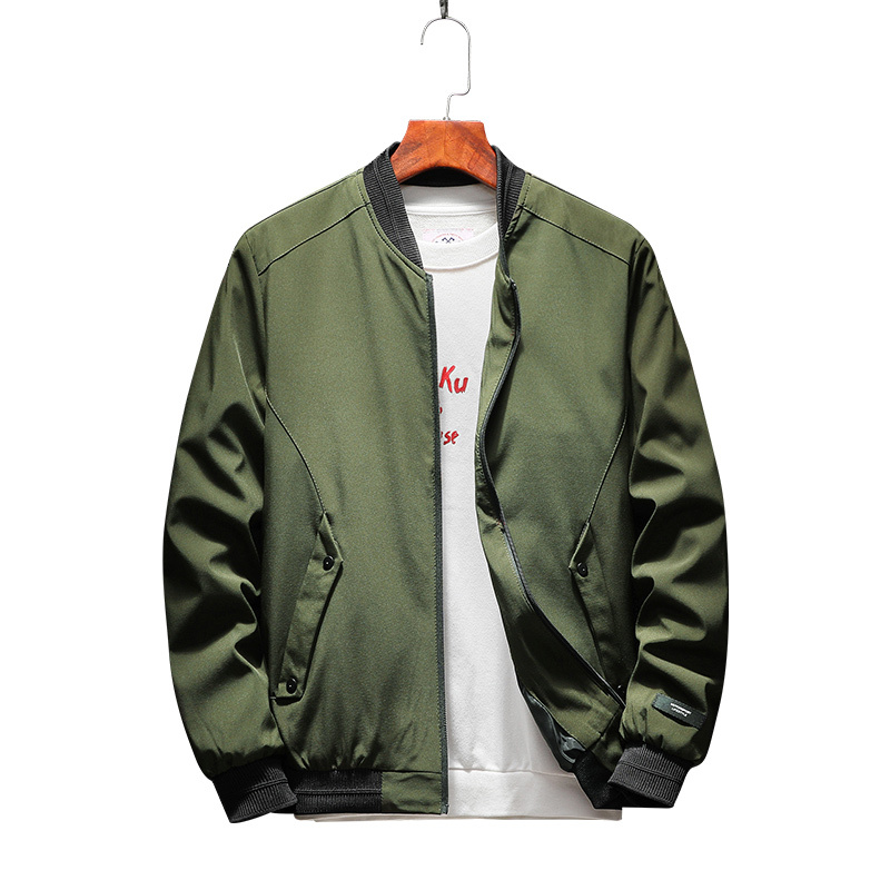 男士外套春季新装201新款韩版潮流学生衣服休闲薄夹克男xl军绿色