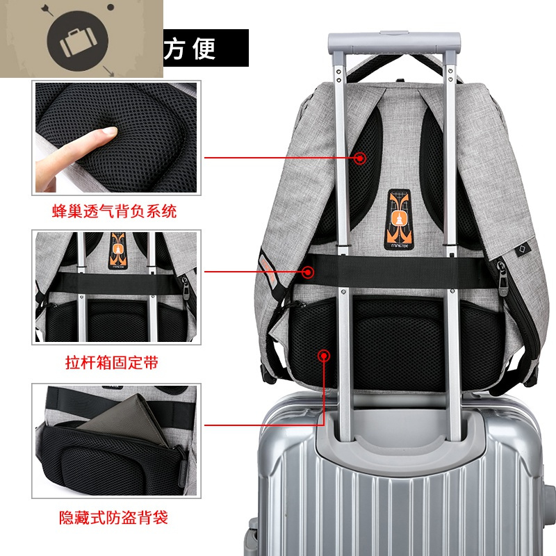 电脑包双肩女简约商务轻便15.6寸14定制好看背包