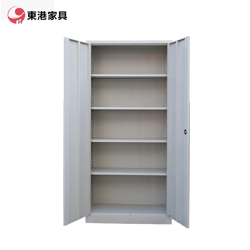 东港家具 钢制办公文件柜铁皮柜财务凭证资料柜档案柜玻璃储物书柜带锁抽屉可定制灰白色 通体文件柜