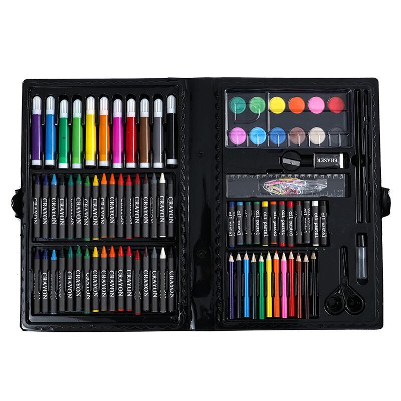 乐缔108件儿童画笔套装绘画工具盒文具玩具画笔可水洗水彩笔蜡笔美术