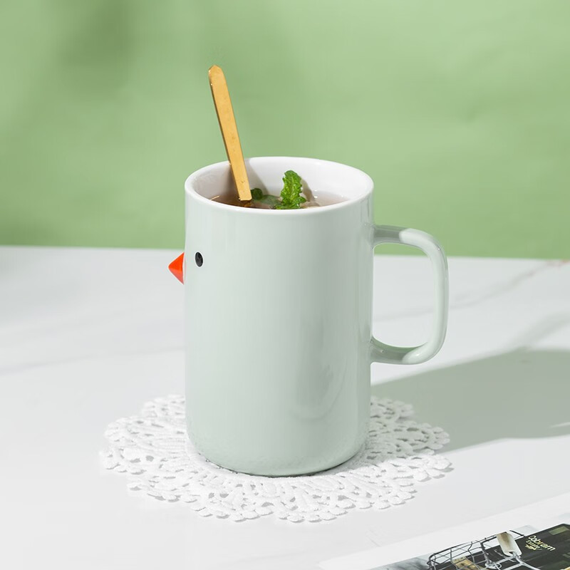 唯都 W-S312 悠然小鸟红点马克杯