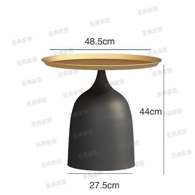 森美人北欧创意边几简约现代客厅沙发小茶几边柜圆形铁艺角几小圆桌 小号纳米金盘面+烤漆黑底座组装