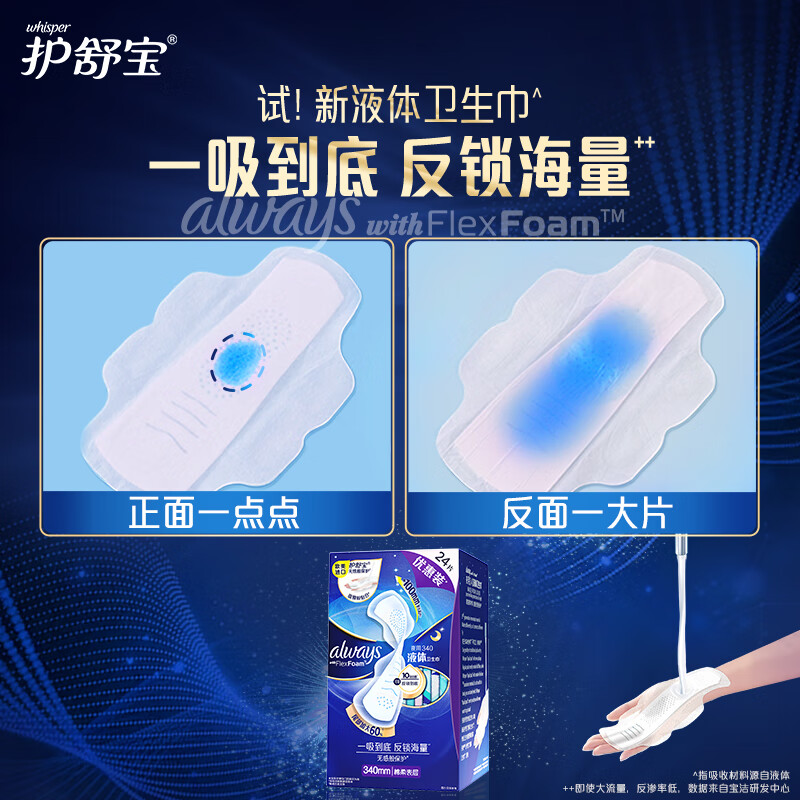 护舒宝 未来感极护液体卫生巾夜用24片高清大图