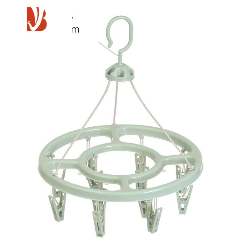 三维工匠成人防风晾衣架塑料32夹子衣架儿童袜子架婴儿家用多晾晒架子