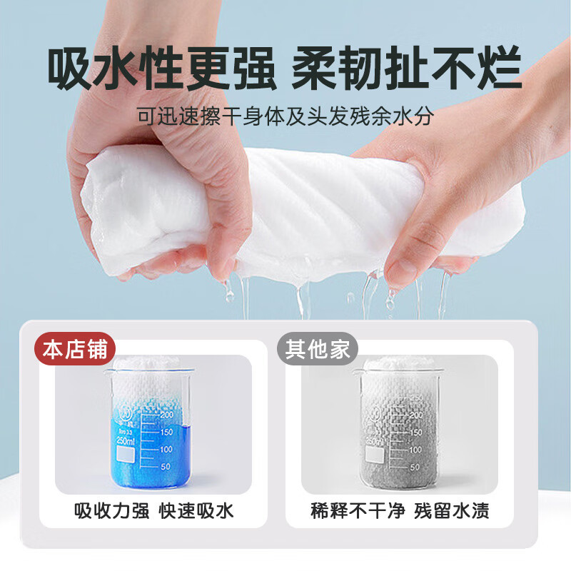 蓝漂浴巾加厚大号一次性洗脸巾便携旅行非压缩浴巾4包装高清大图