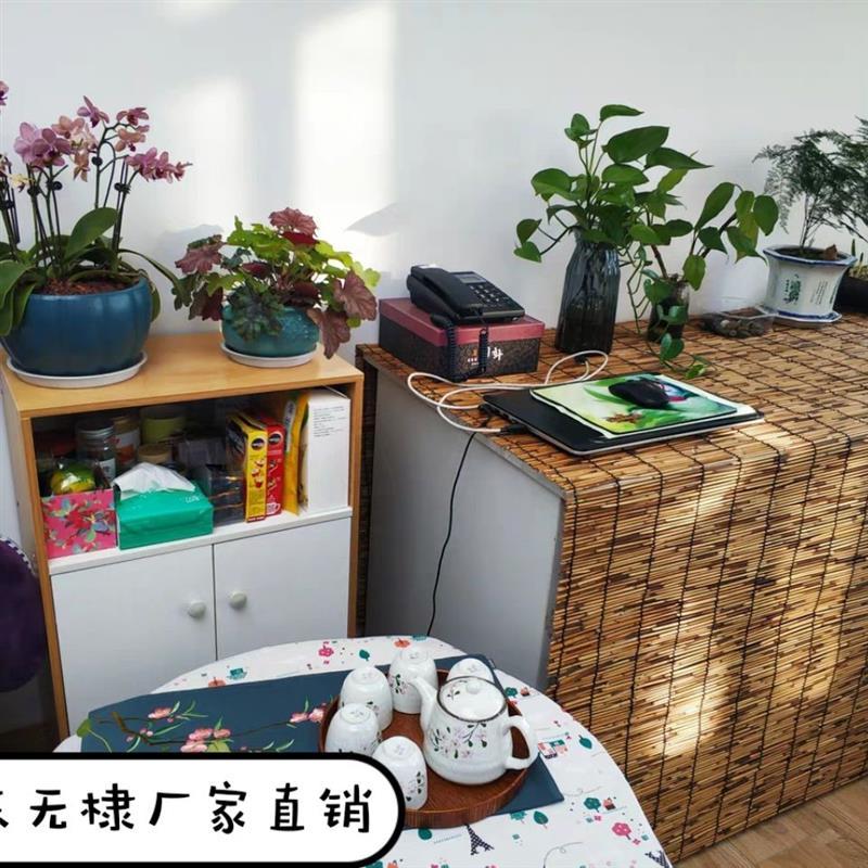 复古碳化芦苇帘子遮阳竹卷帘店铺墙面门帘茶室隔断窗帘草席帘