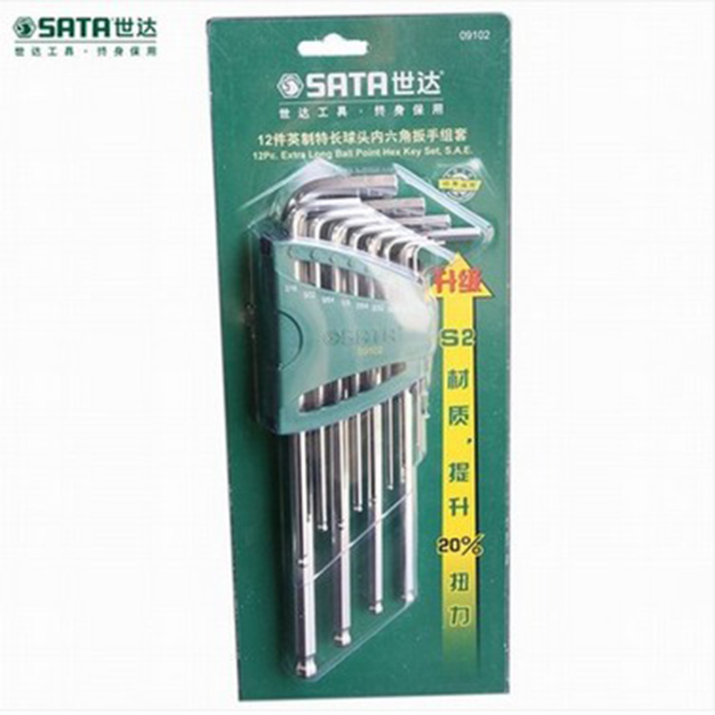 世达(SATA)12件英制加长内六角扳手组套9108(单位:套)