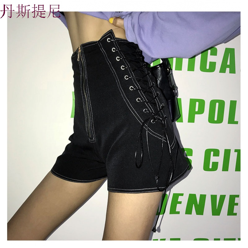 港味2018新款韩版宽松显瘦高腰阔腿短裤女装学生夏季时尚休闲裤子