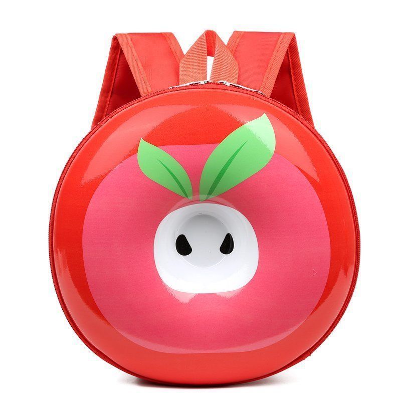 儿童书包男女童幼儿园小班硬壳书包可爱卡通女孩彩虹双肩包出游包苹果