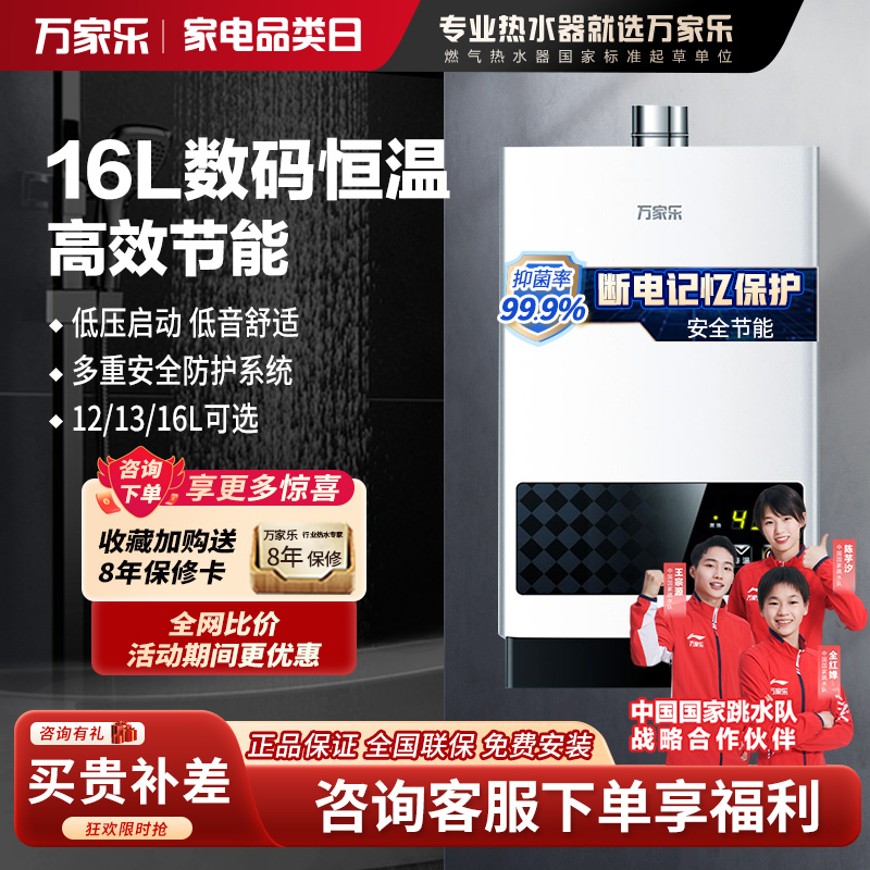 Macro/万家乐 JSQ30-16T1(T)燃气热水器家用管道12T天然气