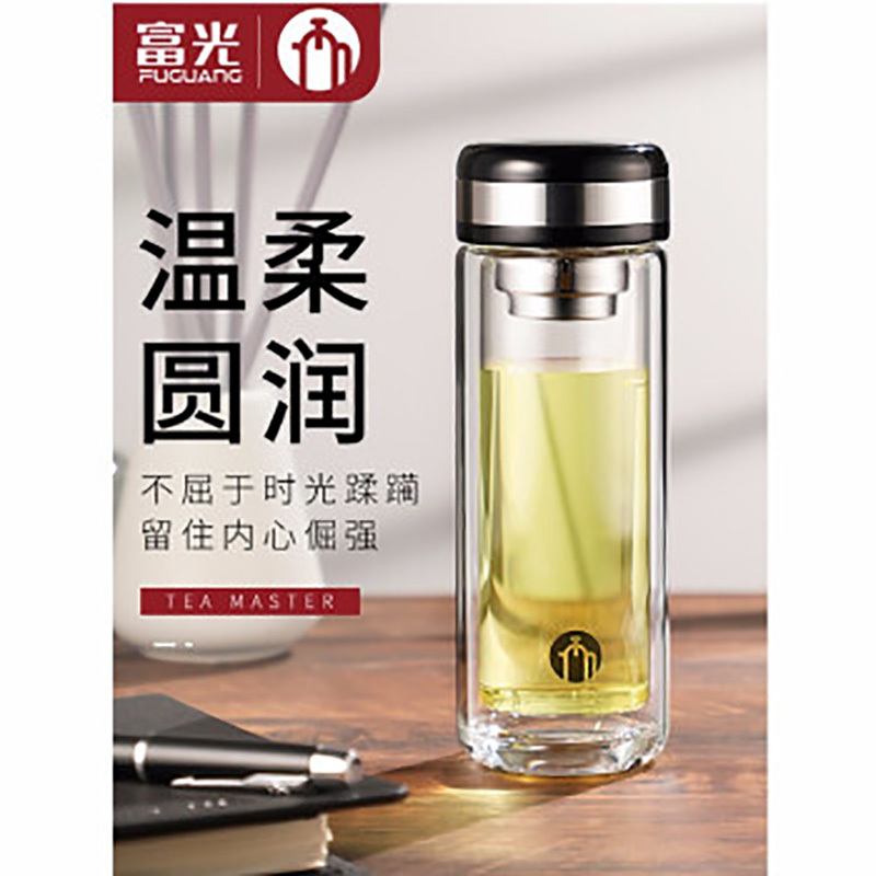 茶马仕双层玻璃杯T2 TM-2021酒红(100只起订,低于起订量不发货)