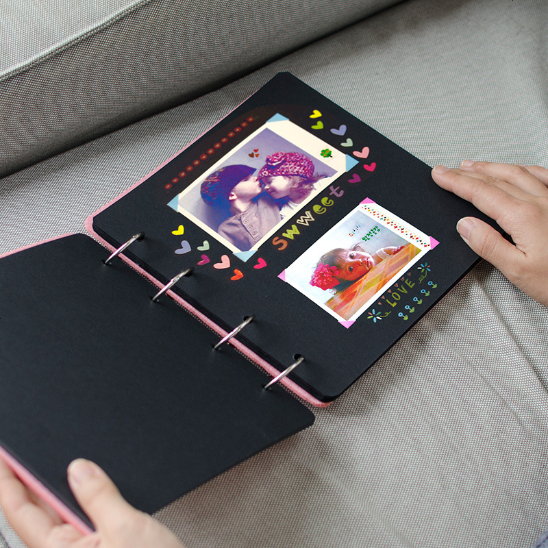 卡通毛绒小熊粘贴式diy相册方8寸创意礼品生日礼物邮