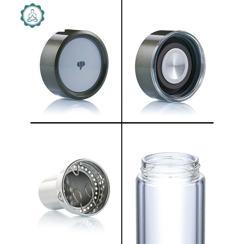 双层男士高档商务带滤网耐热大容量水晶杯子杯 玻璃杯