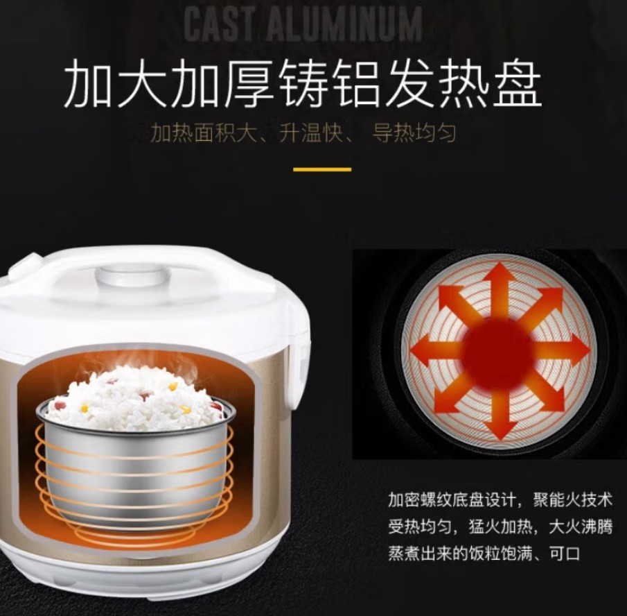 荣事达(Royalstar)蒸煮双用电饭锅不粘锅内胆简单易控 RX-40F1高清大图