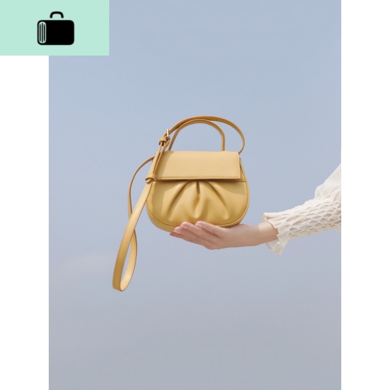 BAG法式小众褶皱软皮马鞍包云朵包包2020新款潮斜挎小圆包女NEWLAKE高清大图