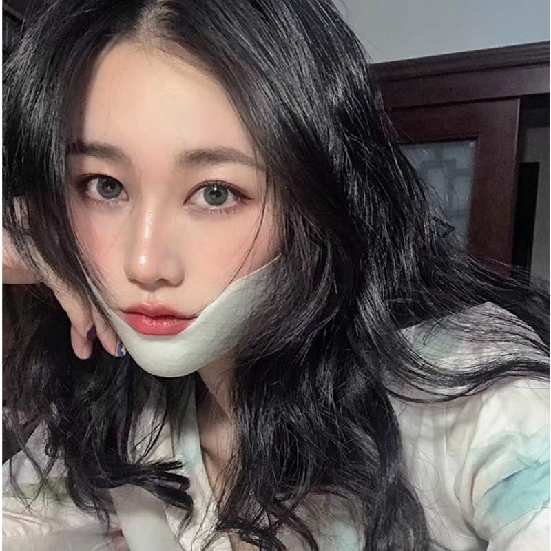 2019年相亲约会神器 V脸面膜贴v脸提拉紧致去咬肌双下巴婴儿肥女 1盒蓝色