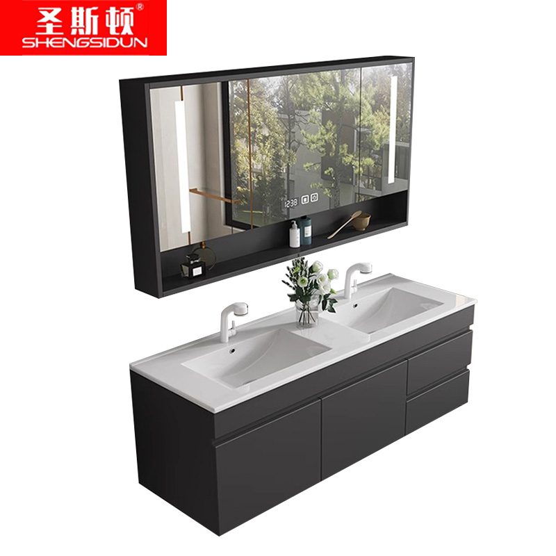 圣斯顿 镜柜 S-YC1651J 1300*465*550mm 黑+白 套高清大图
