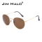 JIM HALO太阳镜男士女士经典复古防紫外线防辐射变色墨镜新款圆形彩膜金属框眼镜CLX0009