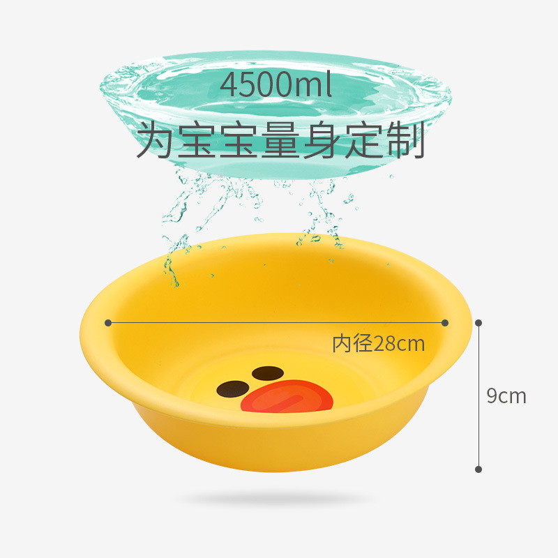 DuDi/青蛙嘟迪 母婴幼儿童初生婴儿洗脸盆新生儿用品洗屁屁卡通可爱加厚塑料盆三件套