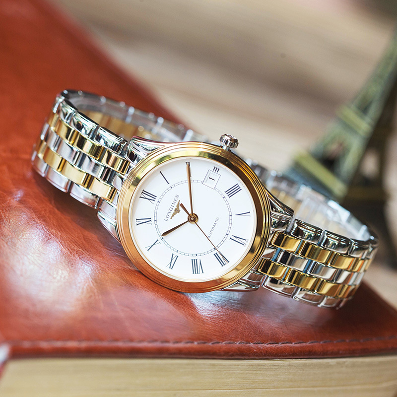 LONGINES 浪琴 军旗系列 金银搭配 机械男表