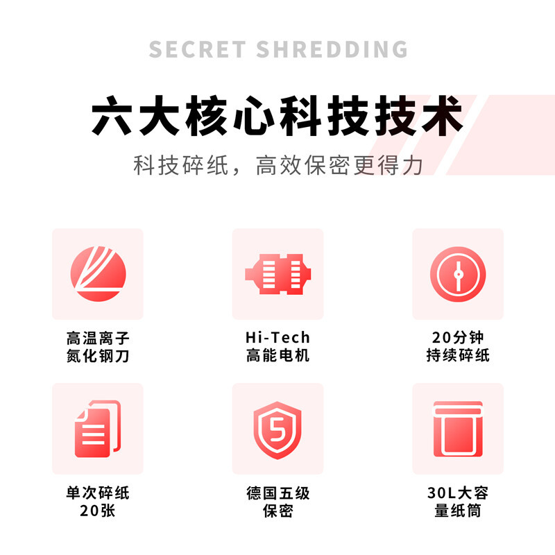 得力(deli)9918专业销毁碎纸机 4级保密 单次20张 30L 持续20分钟 可碎卡碎光盘高清大图