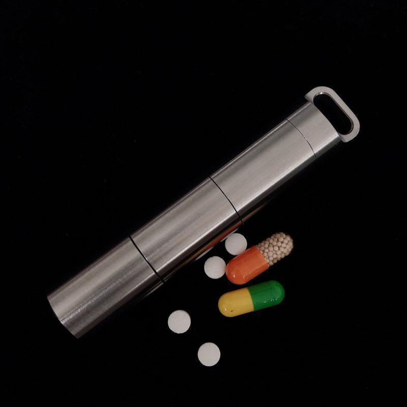美帮汇多层格304不锈钢便携药盒防水仓迷你药片盒随身小药瓶户外防水罐高清大图