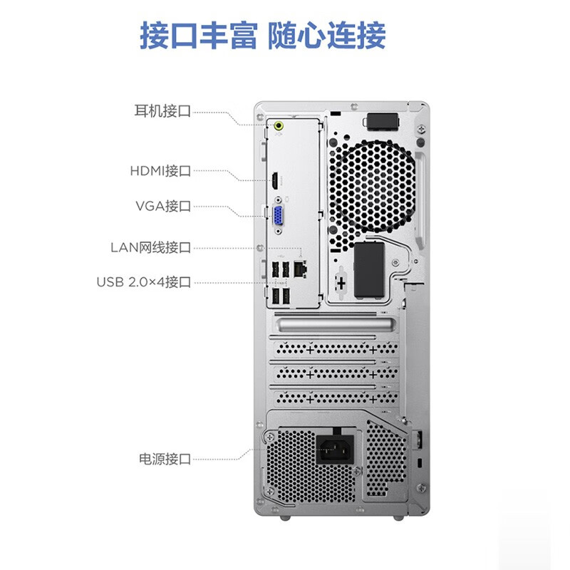 联想(Lenovo)天逸510Pro 个人商务台式机电脑整机 (i5-14400 16G 1TB SSD wifi6 win11 键鼠 三年上门)配23.8英寸显示器高清大图