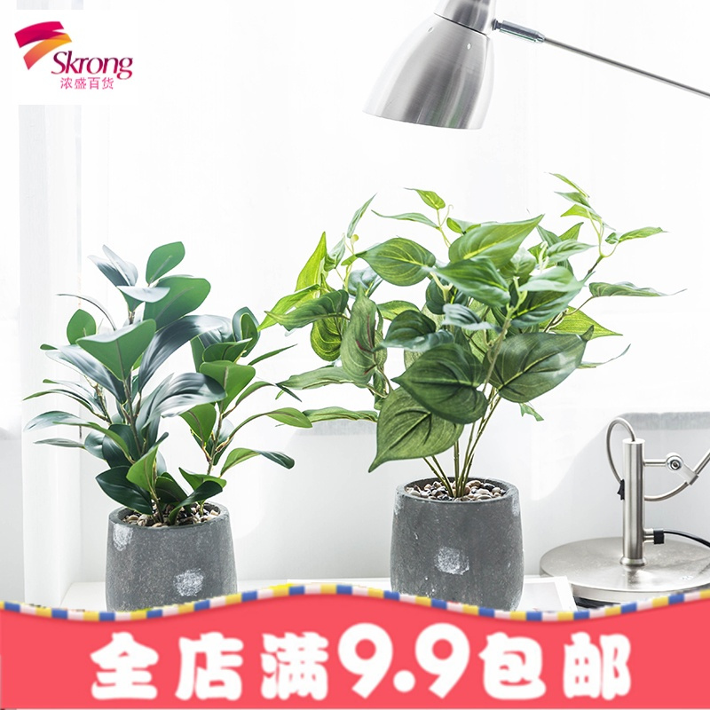 ins北欧创意仿真桌面小盆栽摆件室内办公室餐厅装饰绿植物盆景