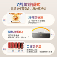 老板(Robam)小贝果D1微蒸烤炸蒸烤箱一体机嵌入式蒸箱烤箱微波炉4合1幻彩屏