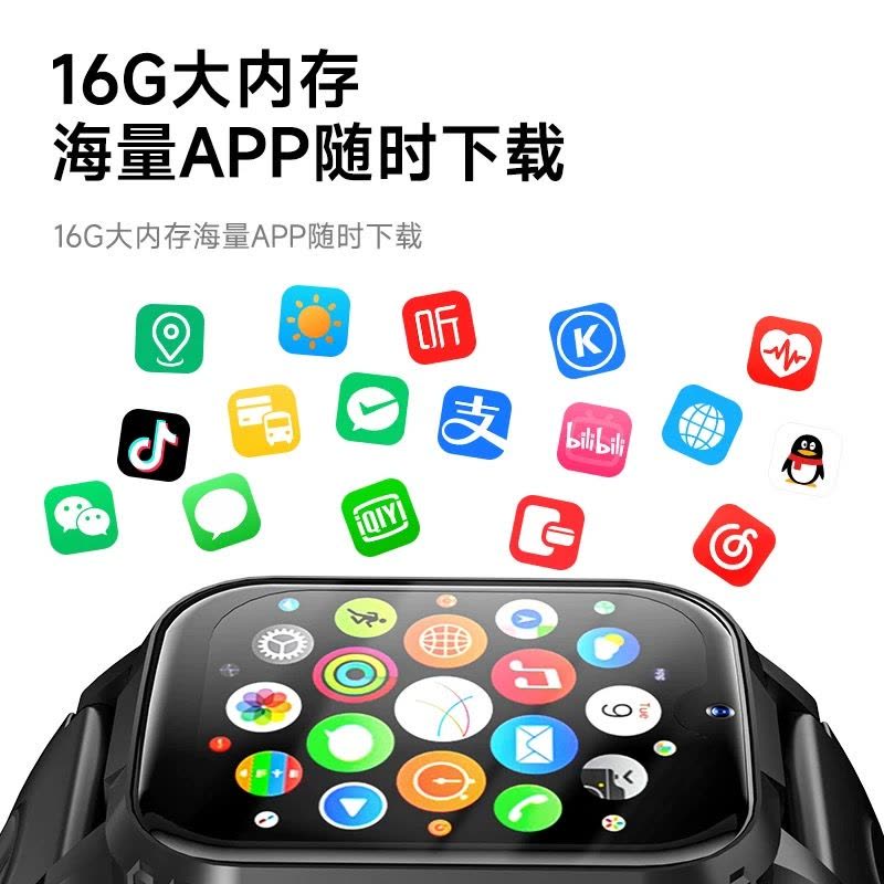 小霸王儿童电话手表4G全网通S1视频微聊插卡通话WiFi插卡app下载智能定位防水拍照 粉色图片