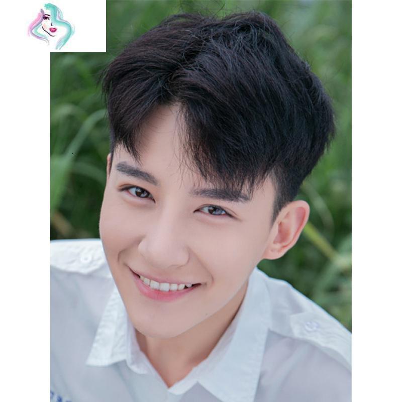 假发男中分刘海短发卷发韩版帅气逼真自然蓬松男士整顶假发全头套你