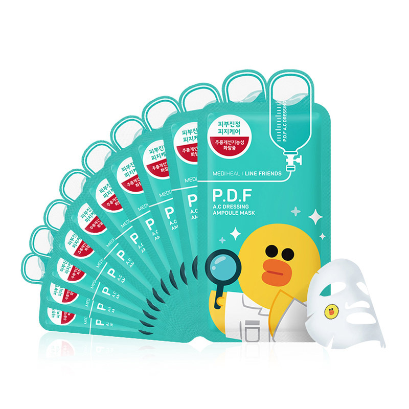 mediheal美迪惠尔可莱丝恋朋PDF舒缓补水卡通line动物面膜面贴膜 27ML X 10片