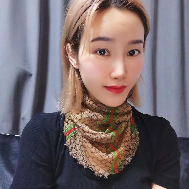 金花链条+同款随机一条 苏杭丝巾外贸尾单专柜撤柜大牌桑蚕丝真丝羊绒羊毛围巾披肩丝巾