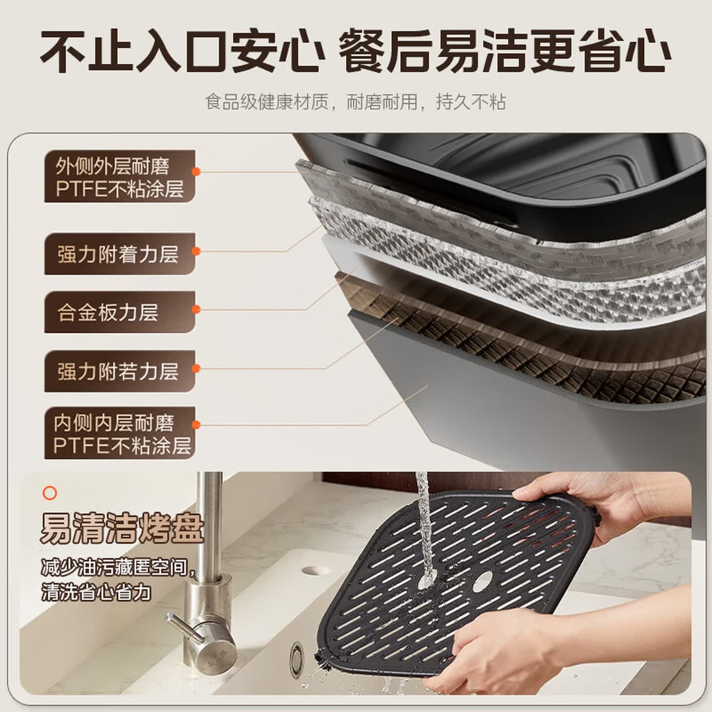 美的(Midea)空气炸锅家用6L大容量免翻面可视窗口多功能电炸烤箱一体智能触控水嫩蒸烤烤红薯烤地瓜高清大图