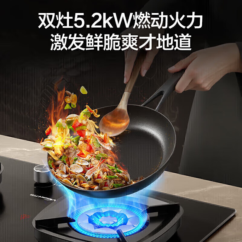 万和(Vanward)[超省星G9·定时无印面板]燃气双灶具5.2kW70%热效率烟灶家用定时关火煤气炉G9L56天然气高清大图