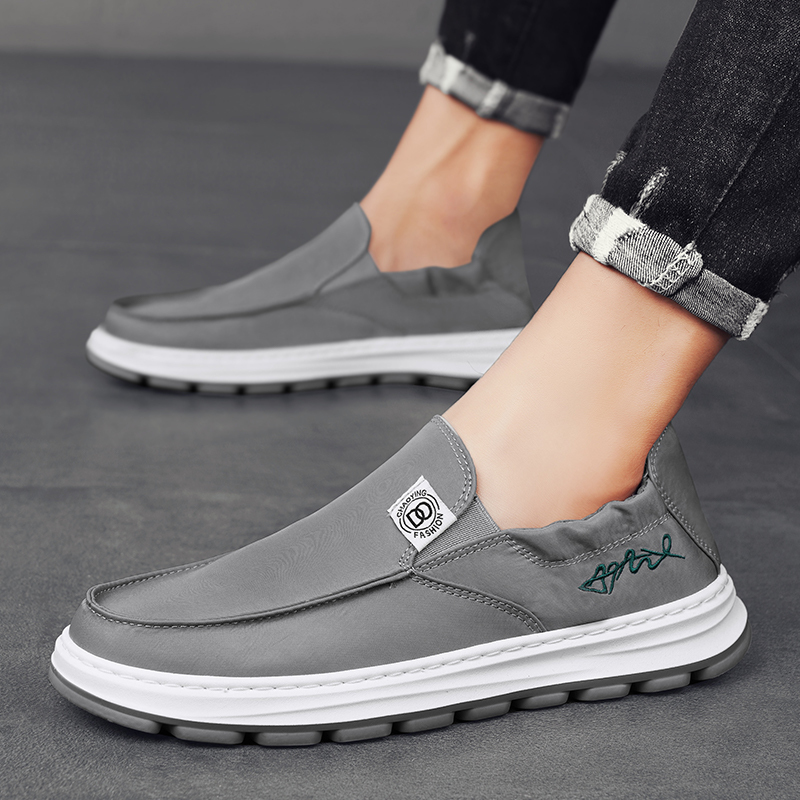 新款一脚蹬鞋子男时尚休闲鞋男士潮流板鞋百搭懒人鞋帆布鞋男鞋
