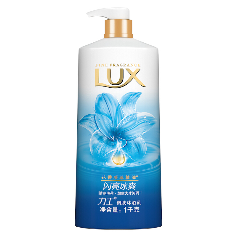 力士(LUX)沐浴露 闪亮冰爽 爽肤沐浴乳1000g (新老包装随机发货)