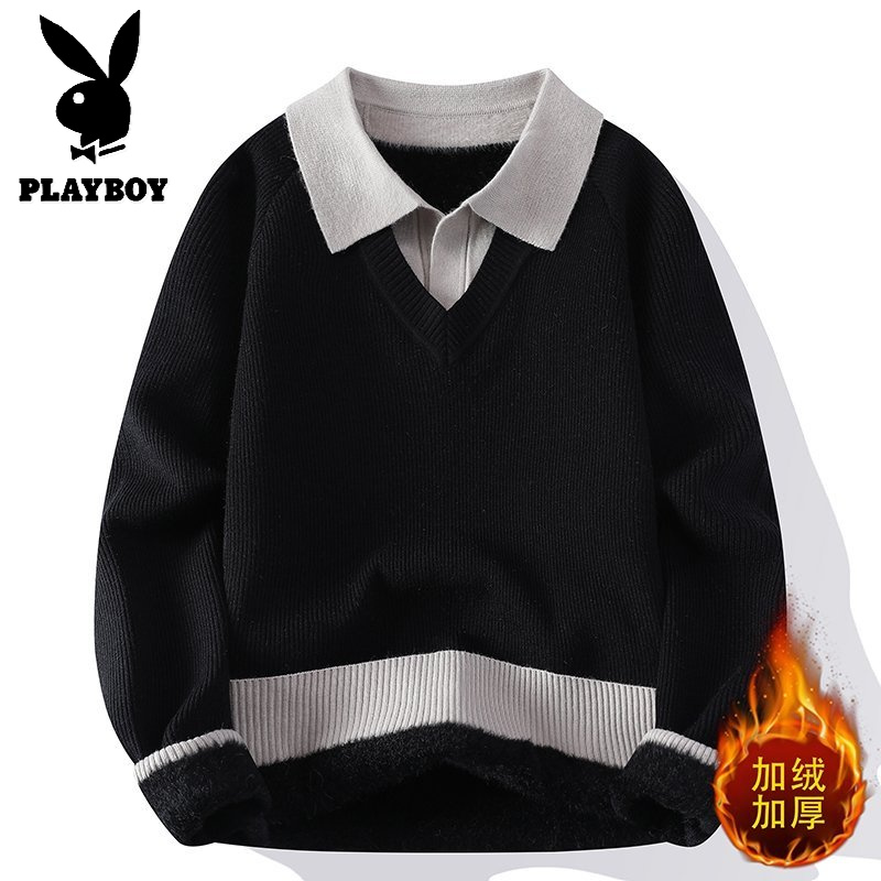 花花公子新款【新款】2025年秋冬款翻领针织毛衣男群文件11.30高清大图