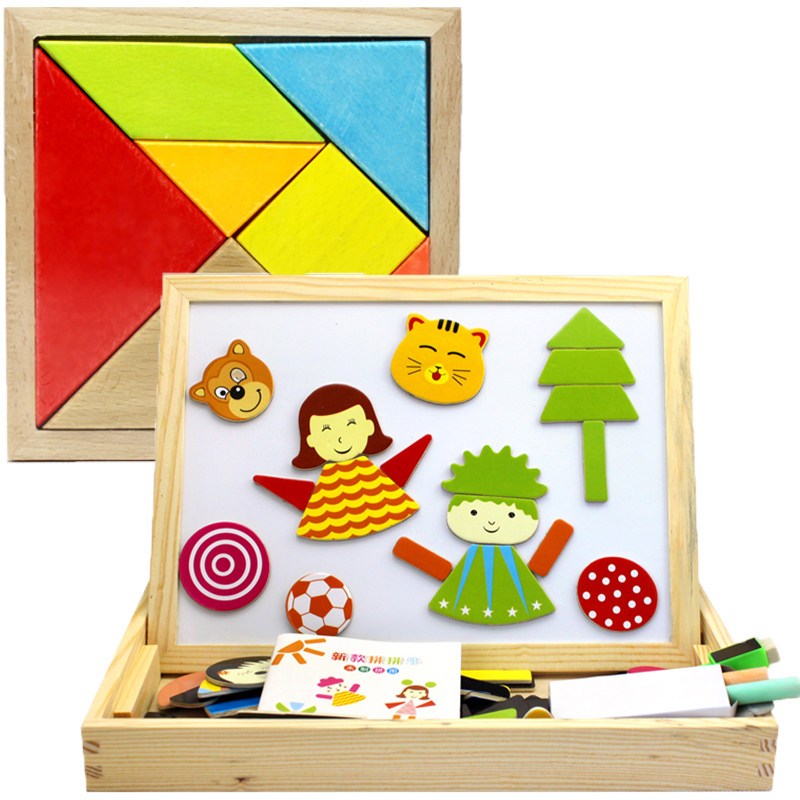 宝宝磁性拼拼乐木制男女孩积木质拼图儿童力玩具1236周岁新款拼拼乐