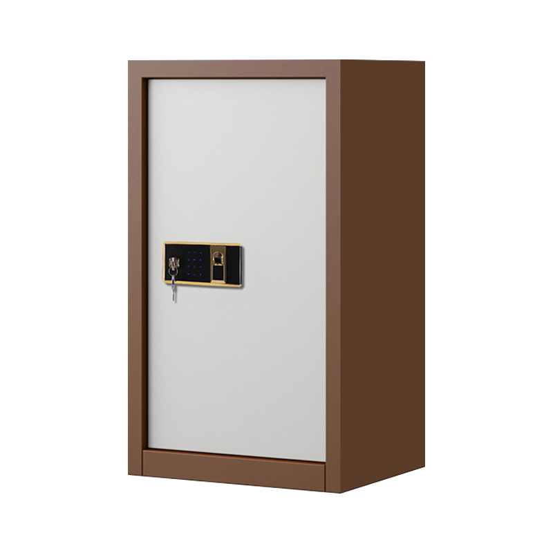 帅畅指纹电子保密柜钢制密码文件柜档案柜矮柜资料柜办公柜单门咖白钥匙指纹高清大图