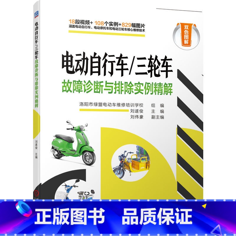 [正版]电动自行车/三轮车故障诊断与排除实例精解电动车维修书籍代步车维修资料实践例子讲解修车技巧诊断检测步骤理论分析总