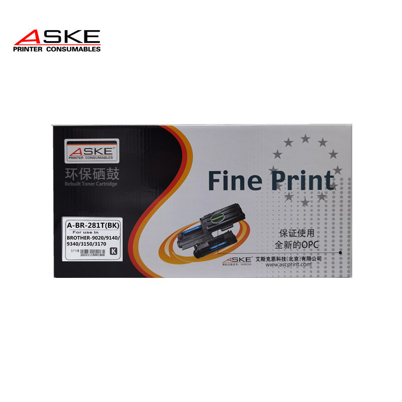 ASKE PRINTER CONSUMABLES激光打印机黑色粉盒A-BR-281T(BK) 黑色