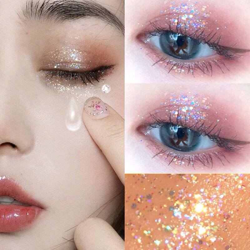 液体珠光眼影液一滴泪大亮片超闪提亮卧蚕独角兽泪眼妆参数