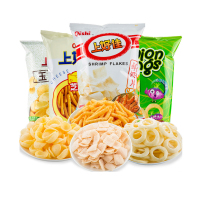 上好佳 膨化食品80g*4包组合装（鲜虾片+洋葱圈+玉米卷+芝士条） 共320g(休闲食品)