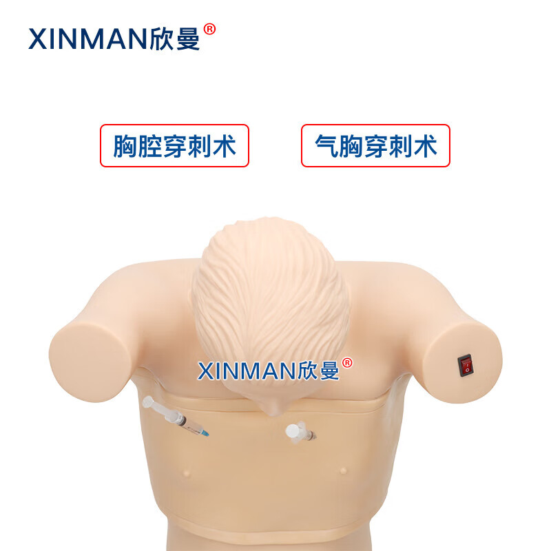 欣曼科教 胸腔与气胸穿刺训练模拟人 胸腔穿刺模拟训练模型块高清大图