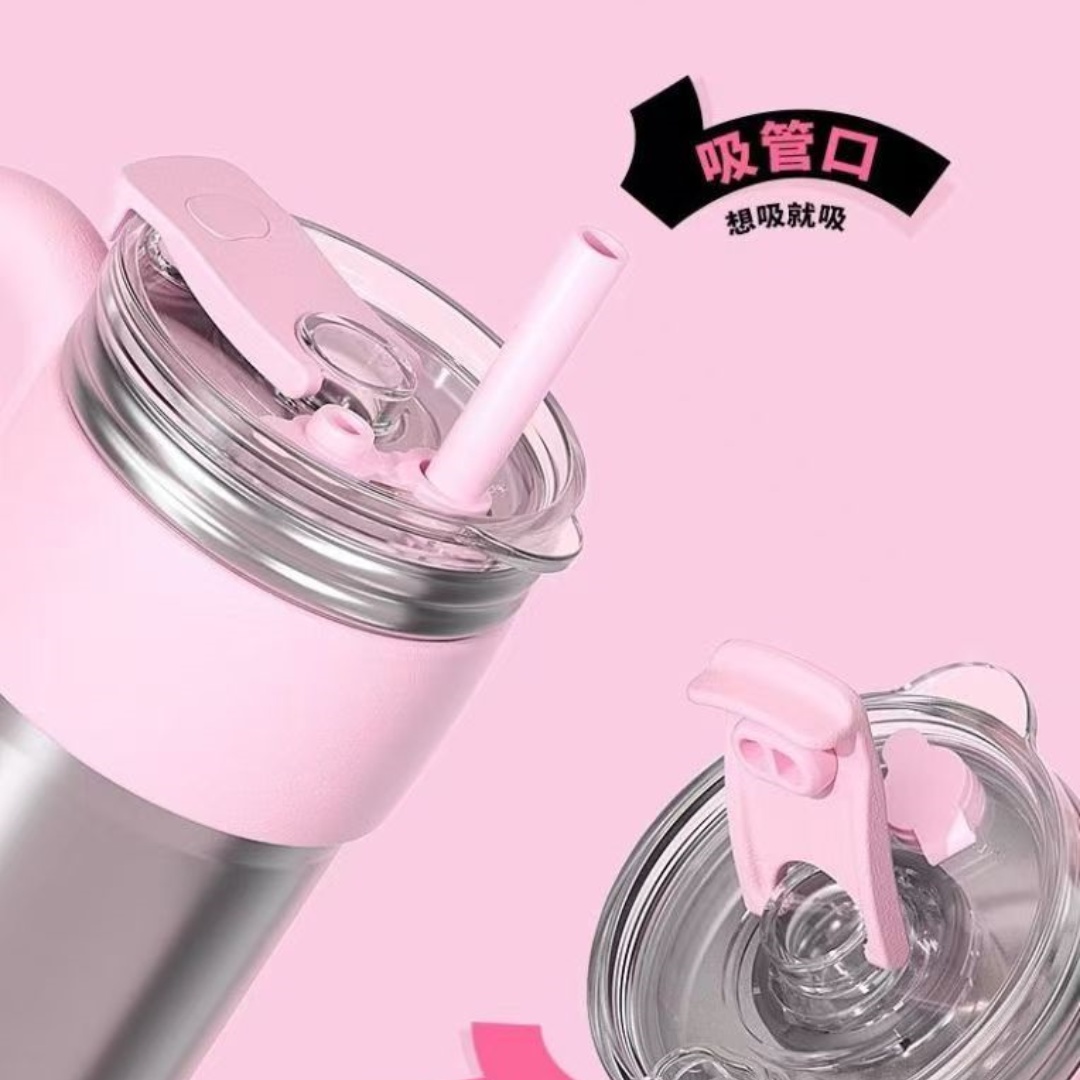 富光FGZ2369-1000巨无霸保温杯网红吨吨吸管杯银色1000ml高清大图